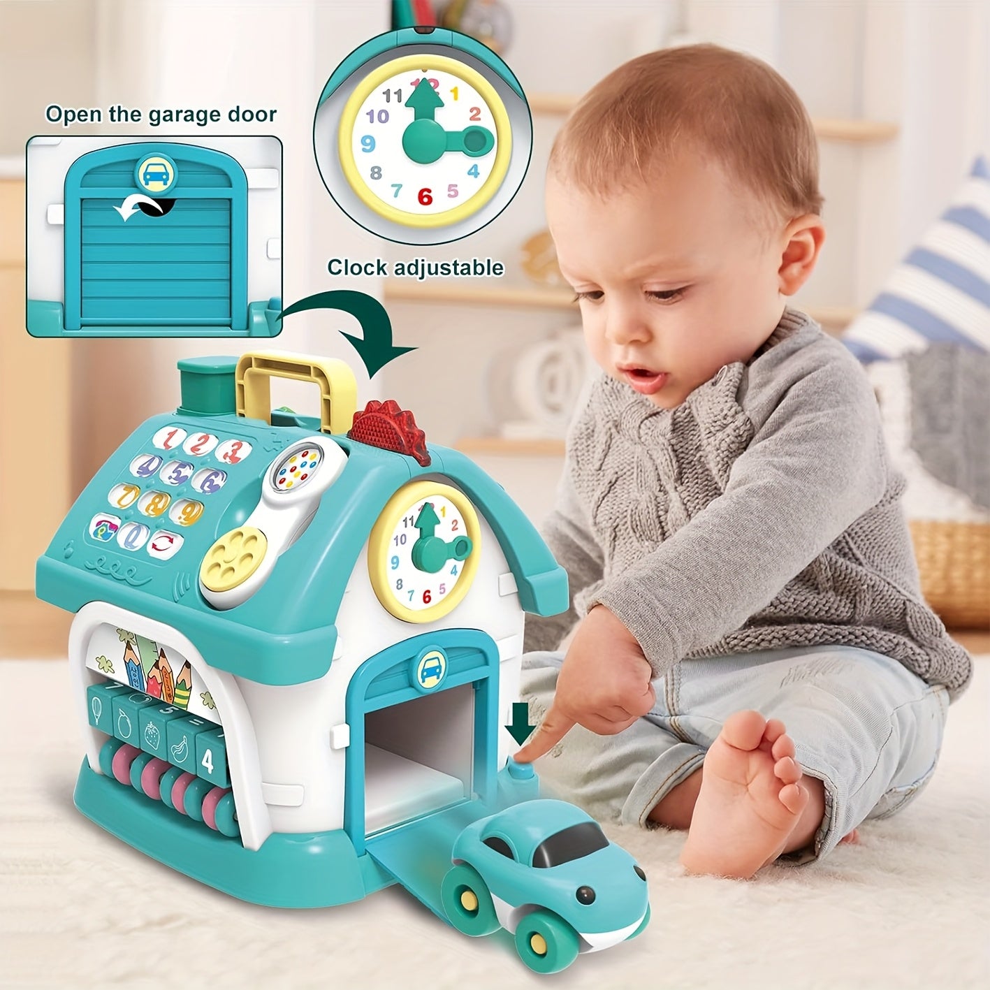 8 In 1 Multi Functional House Toy Musical Toys for 1 Year Old Baby Educational Enlightenment Toys for Toddler 18 Months First Birthday Gifts Boys Girls