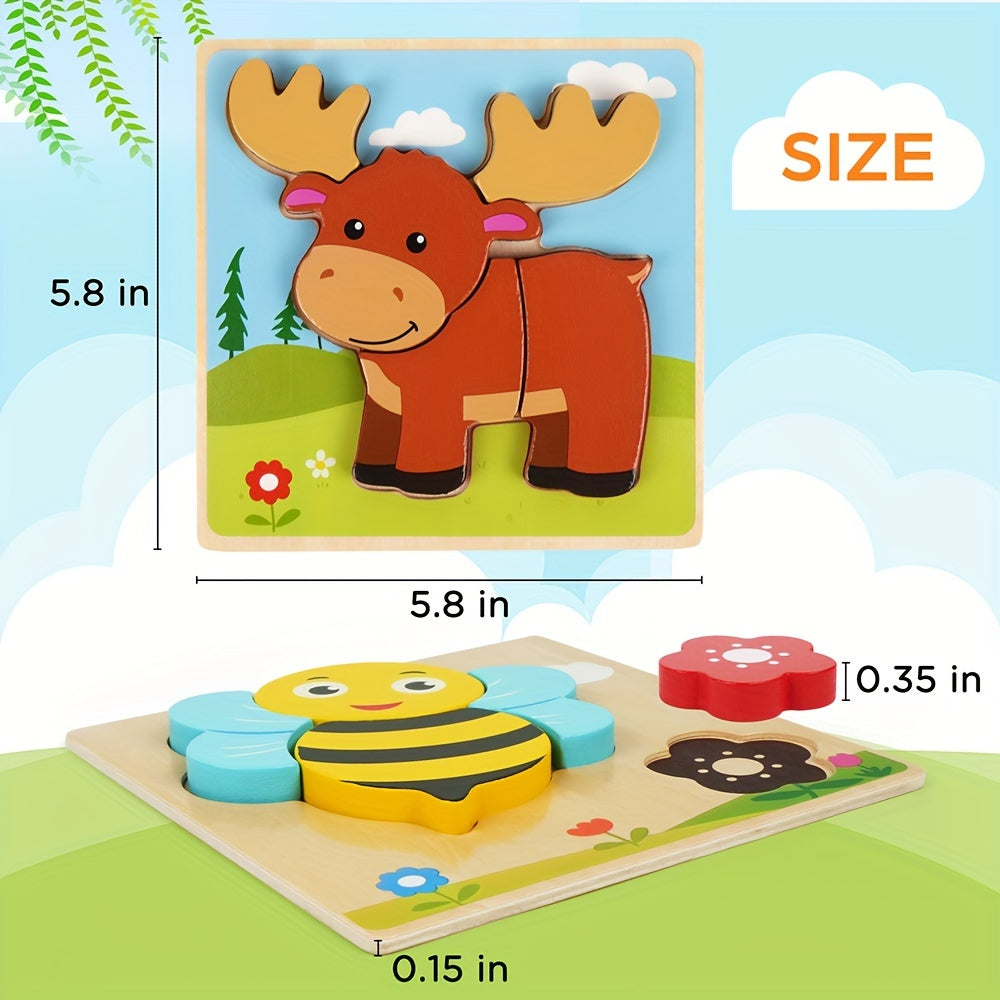 Wooden Puzzles For Toddlers 8 Pack Animal Puzzle Toys For Boys And Girls Educational Preschool Learning Toys Christmas Birthday And Thanksgiving Gifts