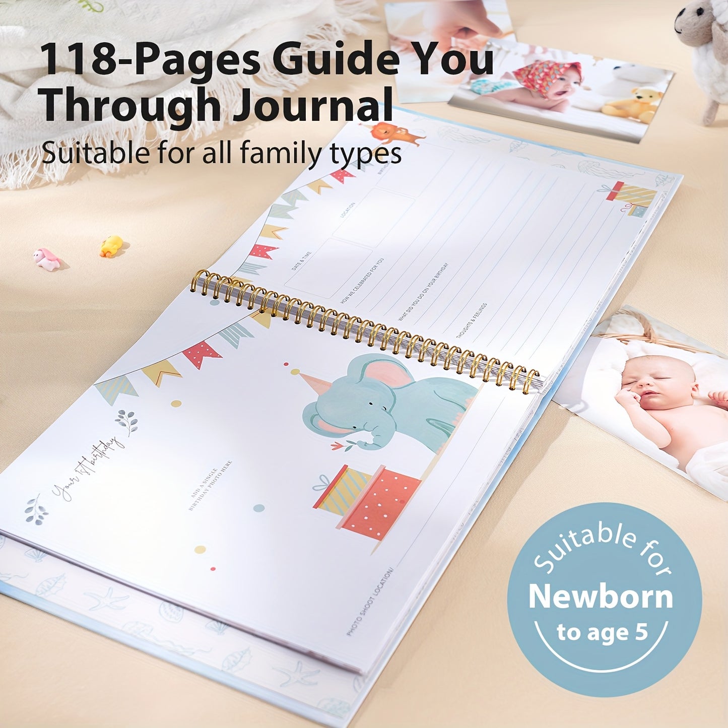 Baby Growth Memory Book DIY Scrapbook Album Birth Souvenir Growth Diary Gift For New Parents Family Growth Memoir