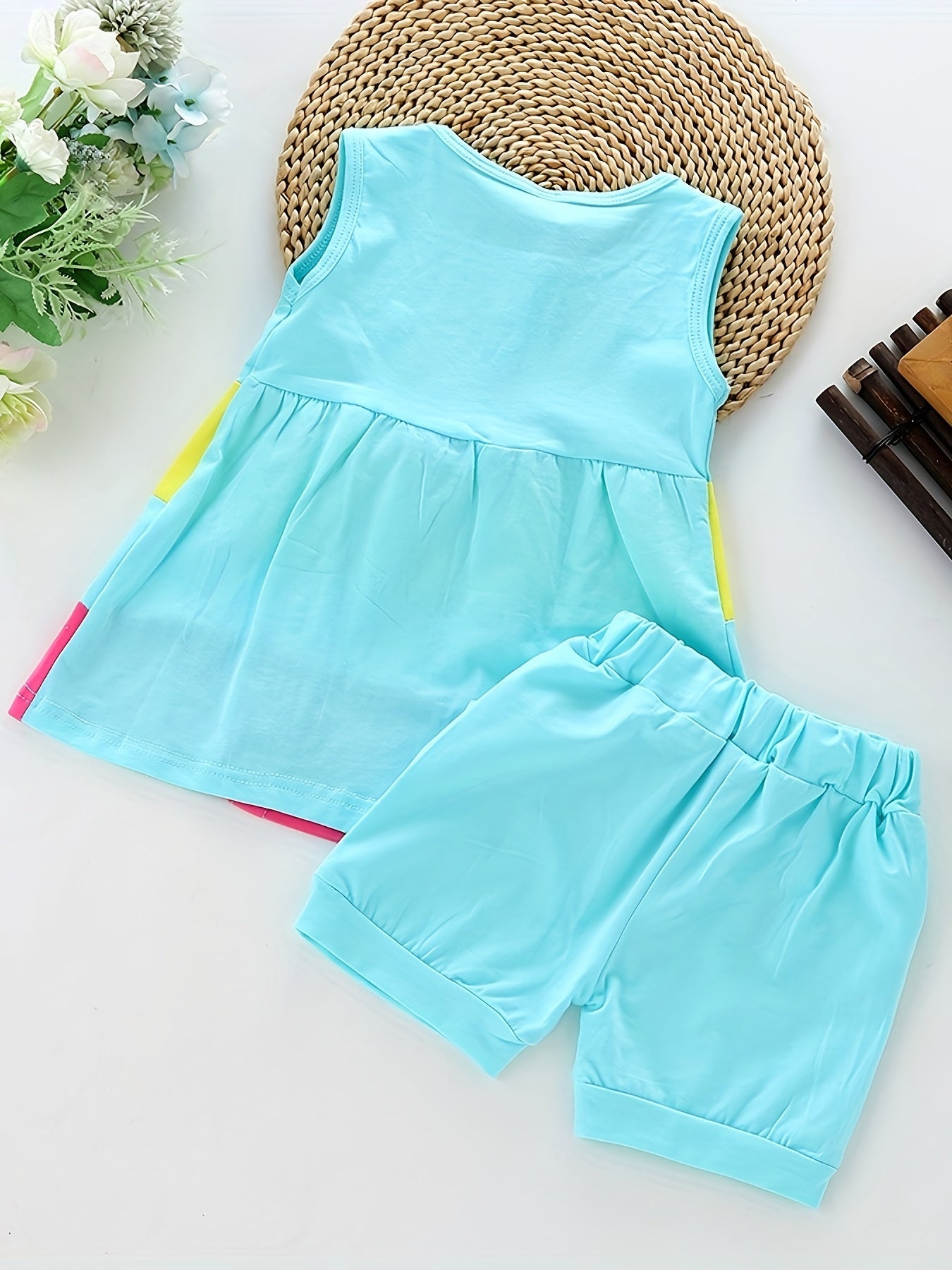 Baby Girl Fashion Summer Bow Patchwork Vest Shorts Two Piece Set Western Style Outfits Perfect for Outdoor