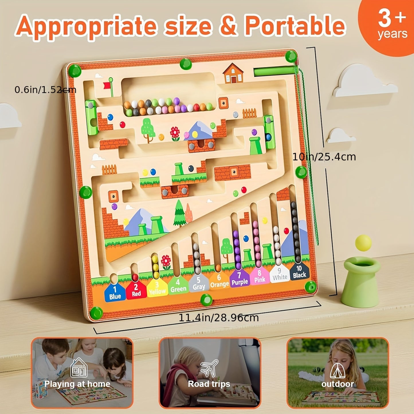 Magnetic Color And Number Maze Zhiwuzhu Montessori Toys For 3 Plus Year Old Wooden Puzzle Activity Board Ideal Gift Toys