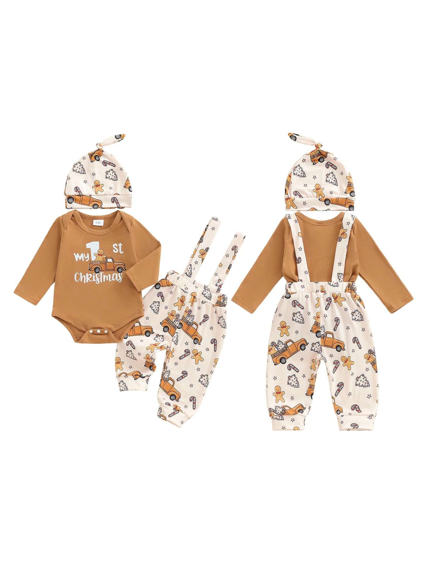 Baby Boy Christmas Two Piece Outfit Bodysuit Reindeer Snowflake Print Headband
