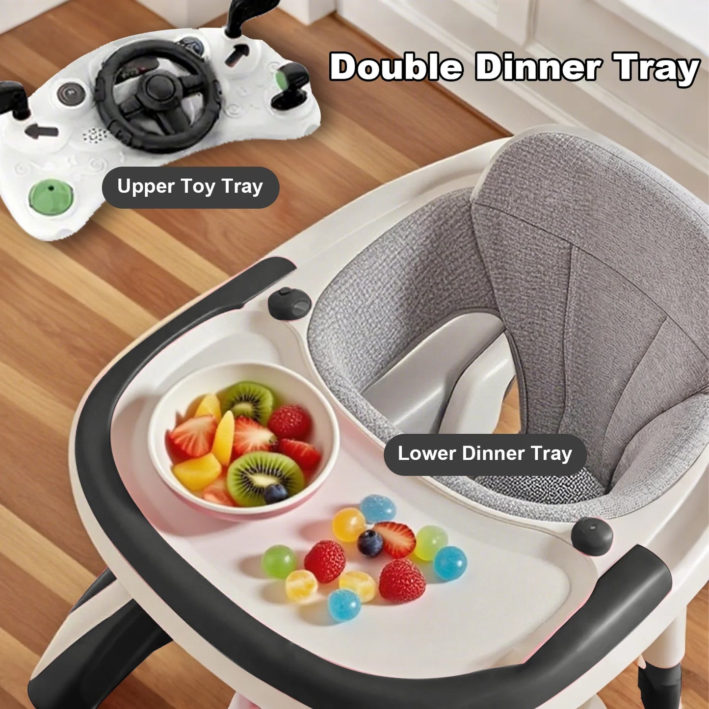 2025 Multifunctional Baby Walker With Sunshade And Anti Roll Over Music Stroller