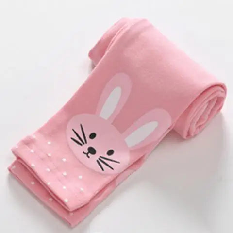 Spring Girls Cotton Leggings Cartoon Pattern Skinny Pants