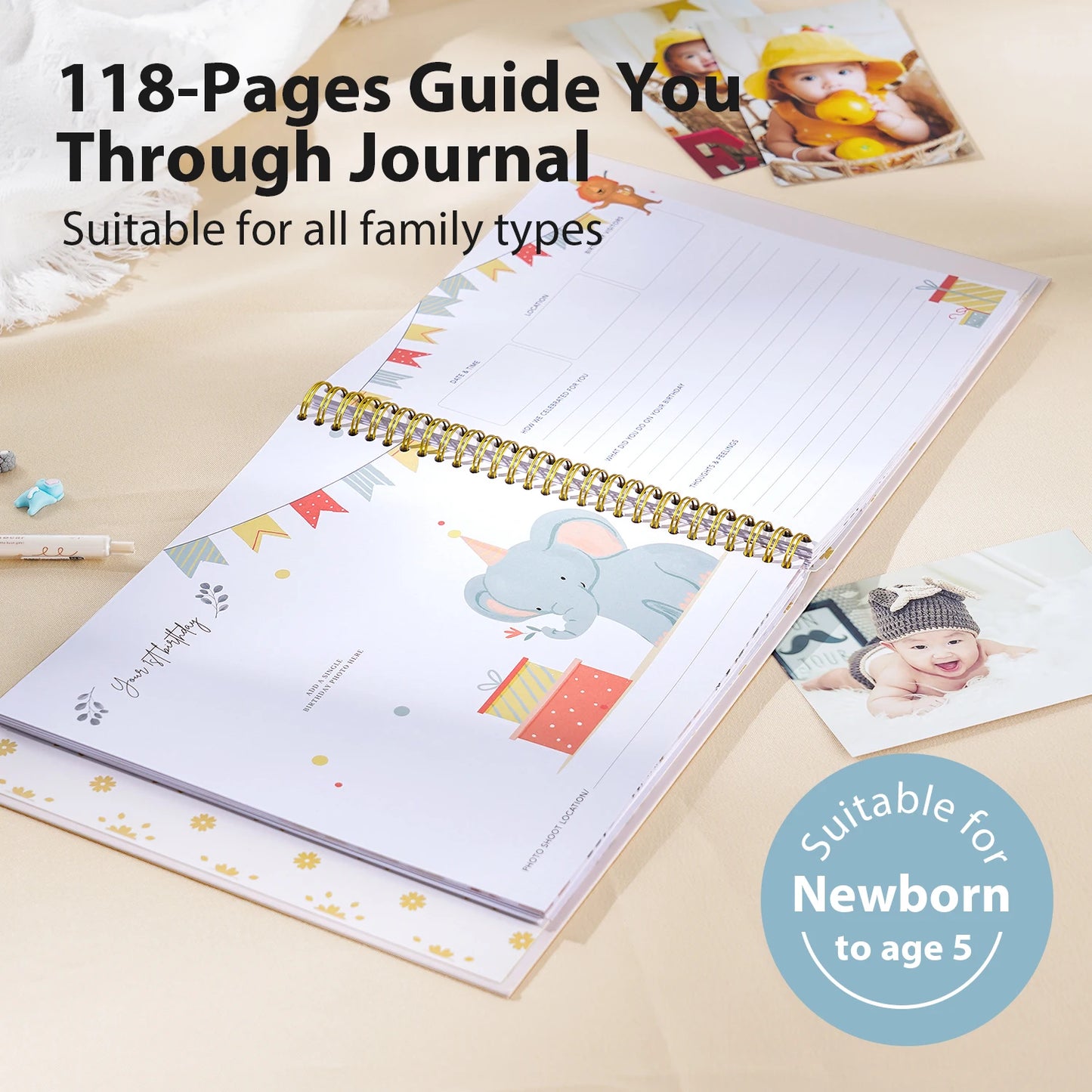 Baby Memory Book Photo Album DIY Pregnancy Diary Cute Animal Keepsake