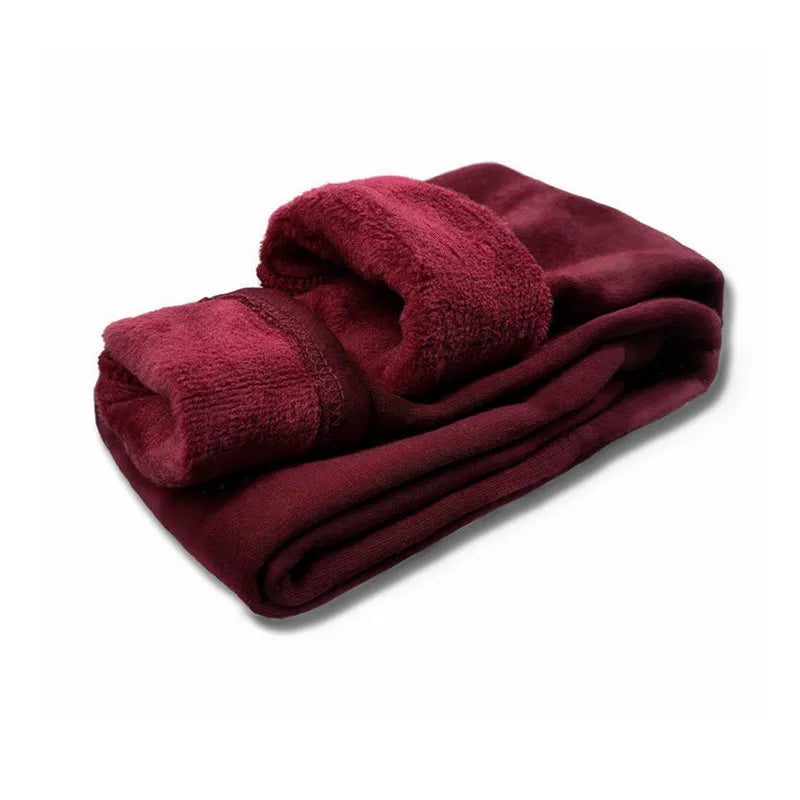 Velvet Dot Leggings For Girls Winter Cotton Stretch Elastic Waist Slim Pants