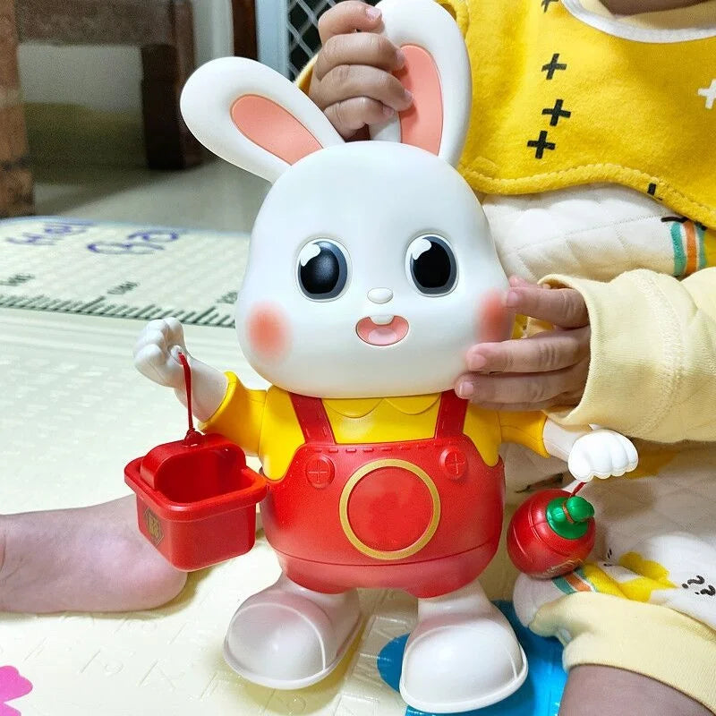 Musical Rabbit Toys, Early Education Kids Toys for Boys Girls Infant Tummy Time Crawling Toys Easter Christmas Birthday Gifts