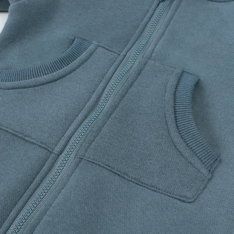 Winter Warm Newborn Romper 0-24M Hooded Bear Pocket Bodysuit Korean Style Unisex