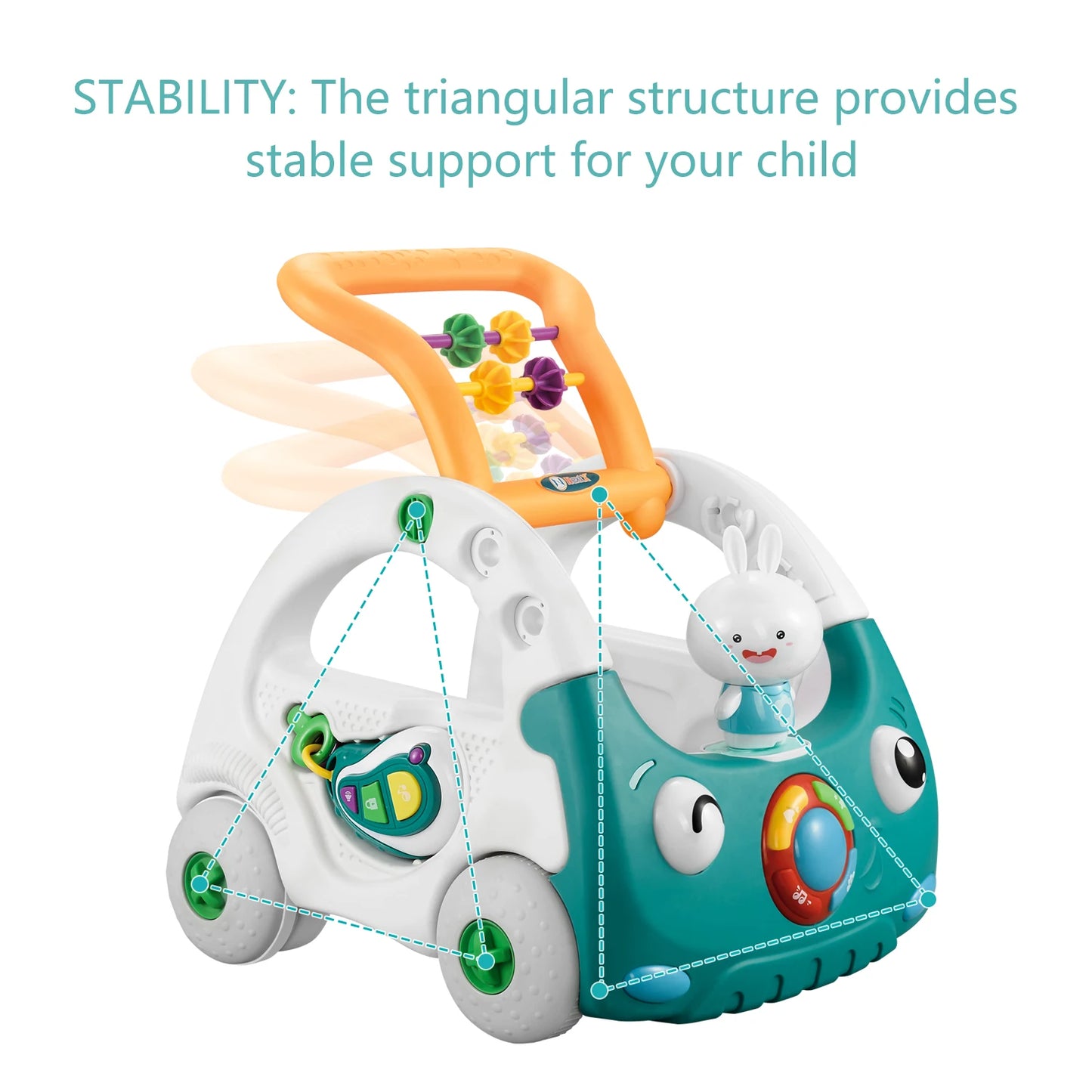 Educiró 4 in 1 Baby Walker for Boys and Girls Sit to Stand Learning Walker Baby Push Walker Learning Push Toys for Baby