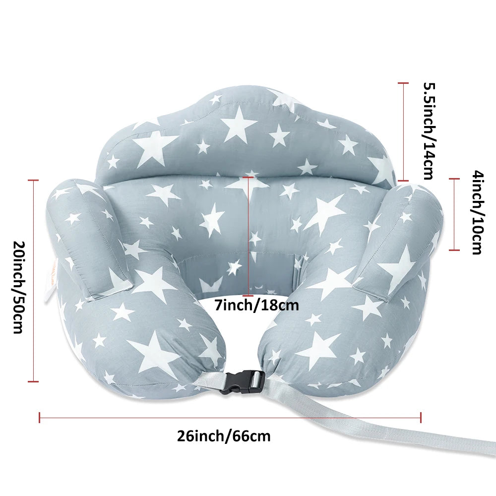 Adjustable Nursing Pillow for Breastfeeding and Bottle Feeding Support with Removable Cover
