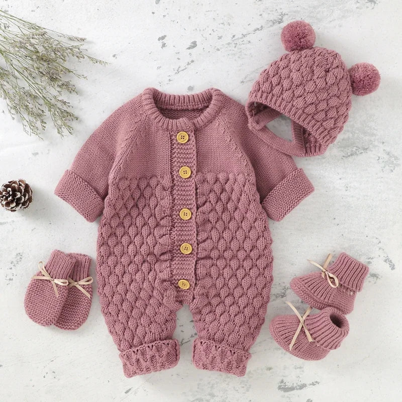 Unisex Newborn Baby Knitted Rompers for Autumn Winter