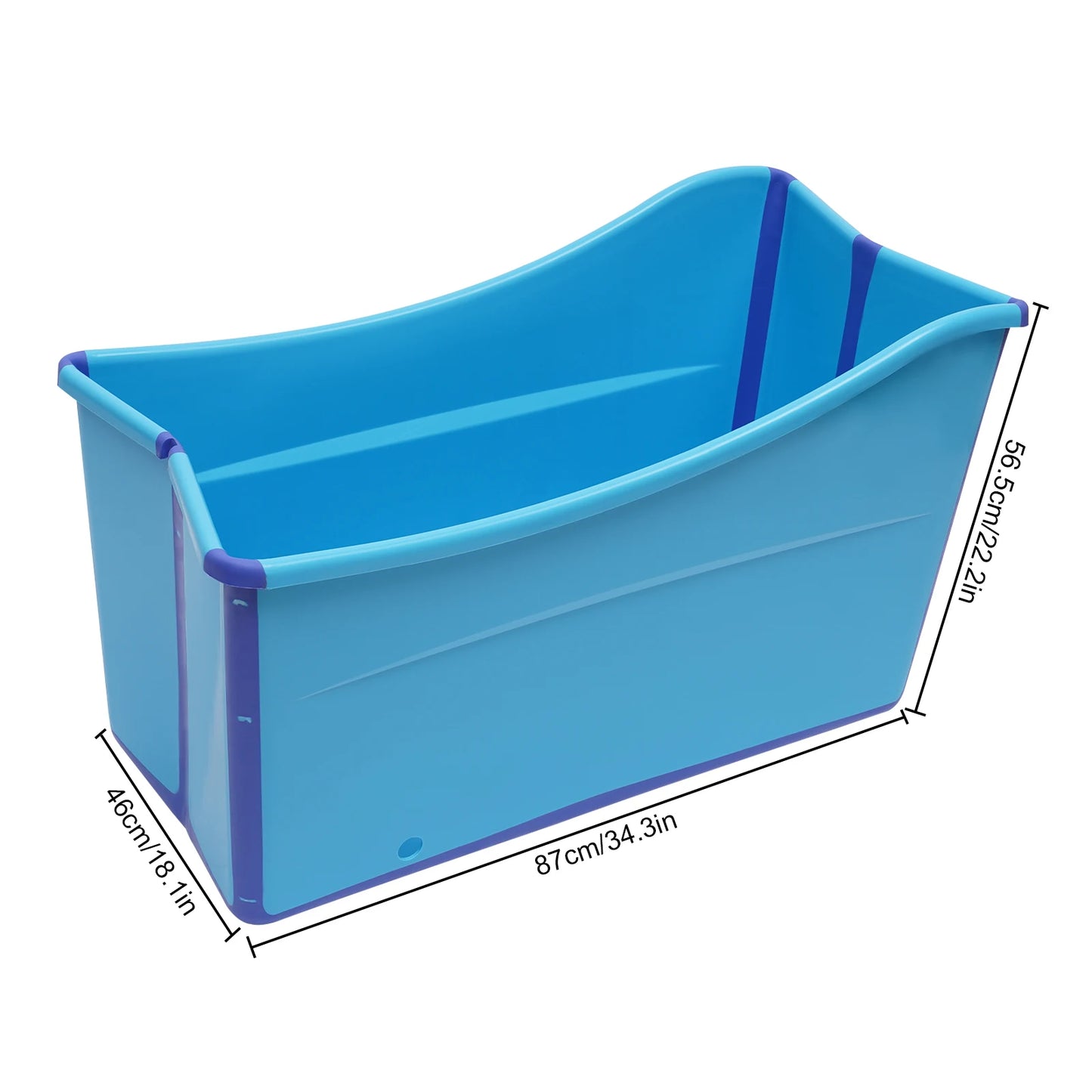 Foldable Soaking Tub With Drainage System For Adults Indoor Outdoor Use