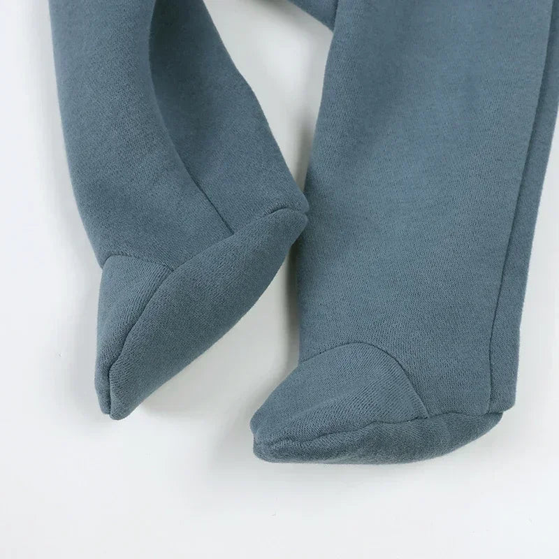 Winter Warm Newborn Romper 0-24M Hooded Bear Pocket Bodysuit Korean Style Unisex