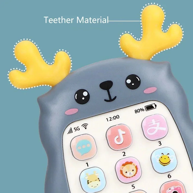 Baby Phone Toy Teether Bilingual Music Learning Toy For Early Education Gift