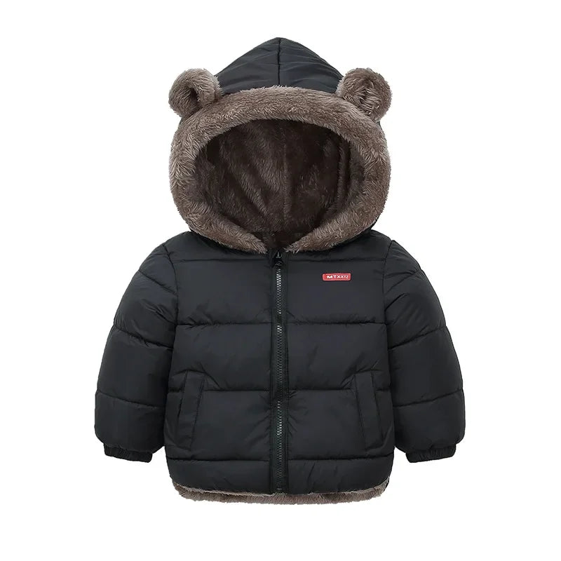 Hooded Baby Winter Jacket for Boys and Girls Cotton Padded Coat