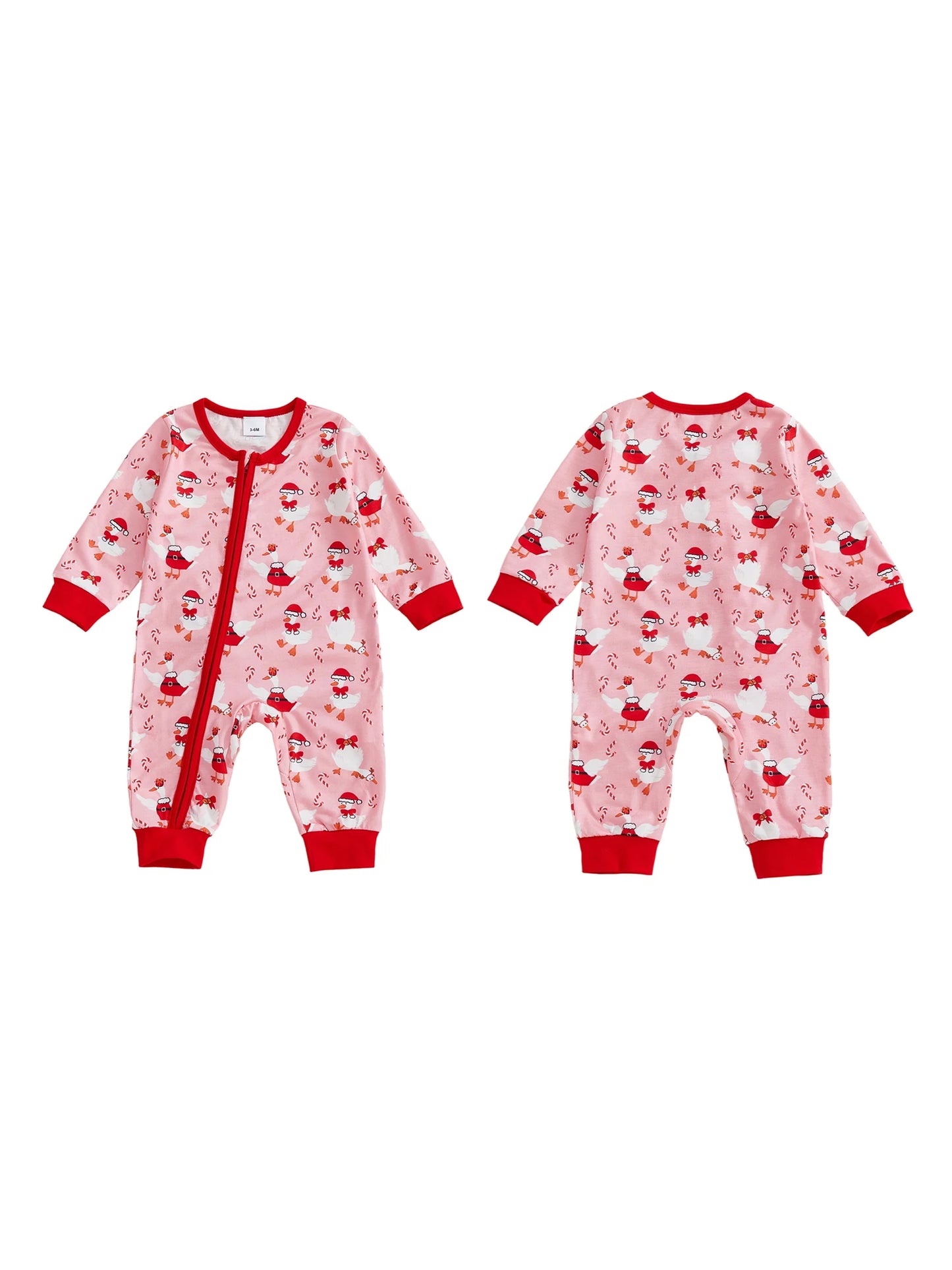 Toddler Christmas Reindeer Snowflake Print Button Up Pajamas Playsuit