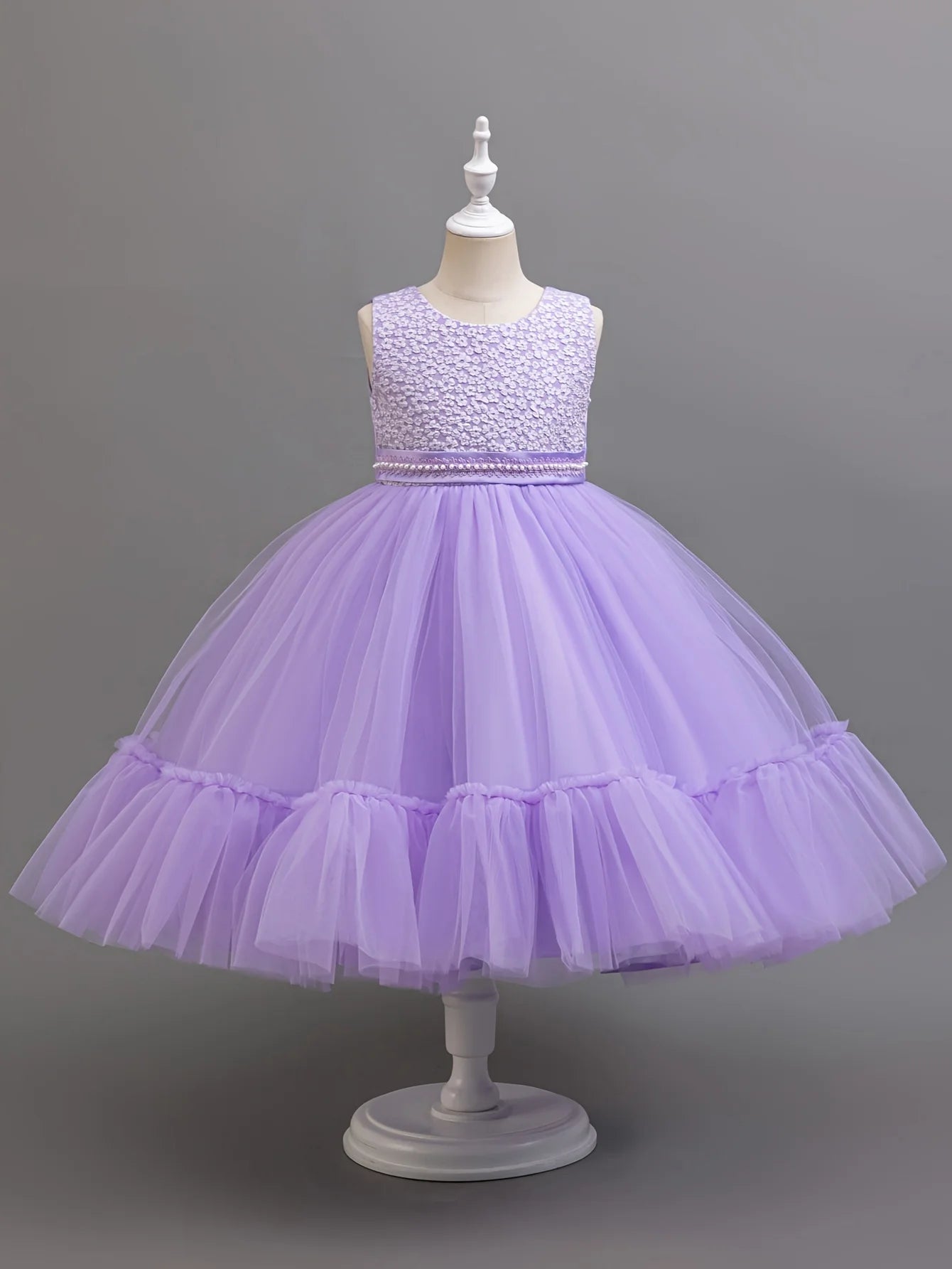 Girls Dress Set Khaki Lotus Lace Spring Autumn 2024 Fashion Princess Outfit