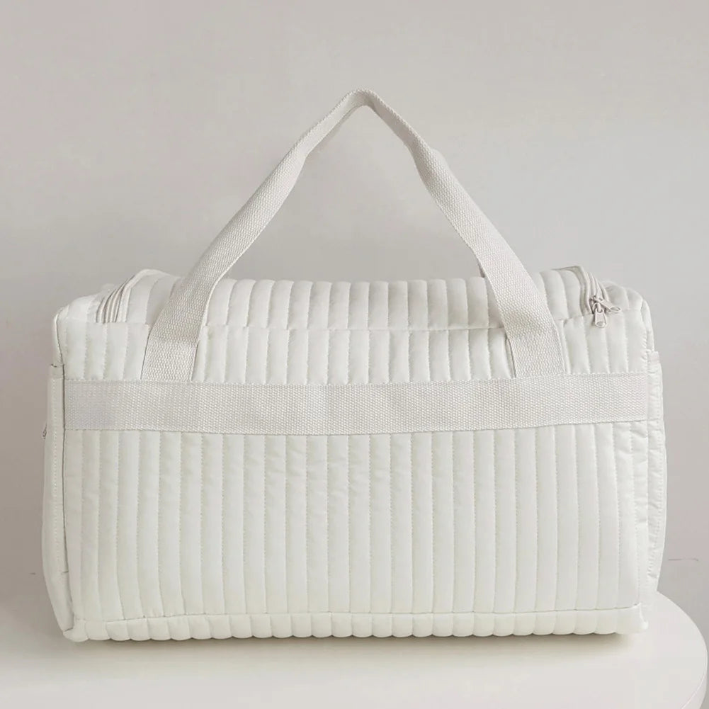 Quilted Baby Diaper Bag Large Capacity Weekender Travel Bag For Hospital