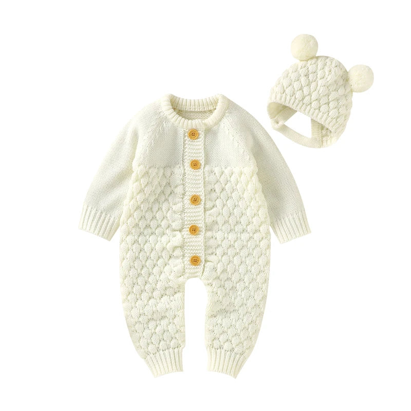 Unisex Newborn Baby Knitted Rompers for Autumn Winter