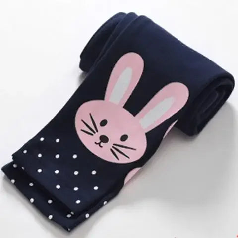 Spring Girls Cotton Leggings Cartoon Pattern Skinny Pants