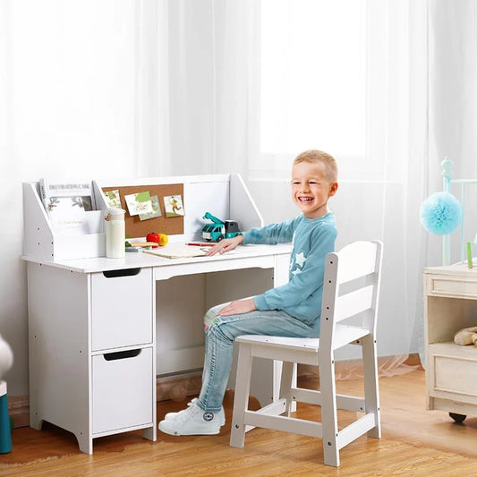 Kids Study Desk and Chair Set with Storage Ages 3 to 8