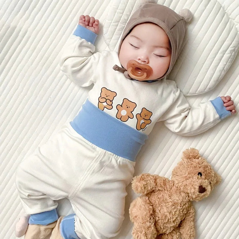 Autumn Winter Baby 2 Piece Cotton Pajama Set Long Sleeve Unisex