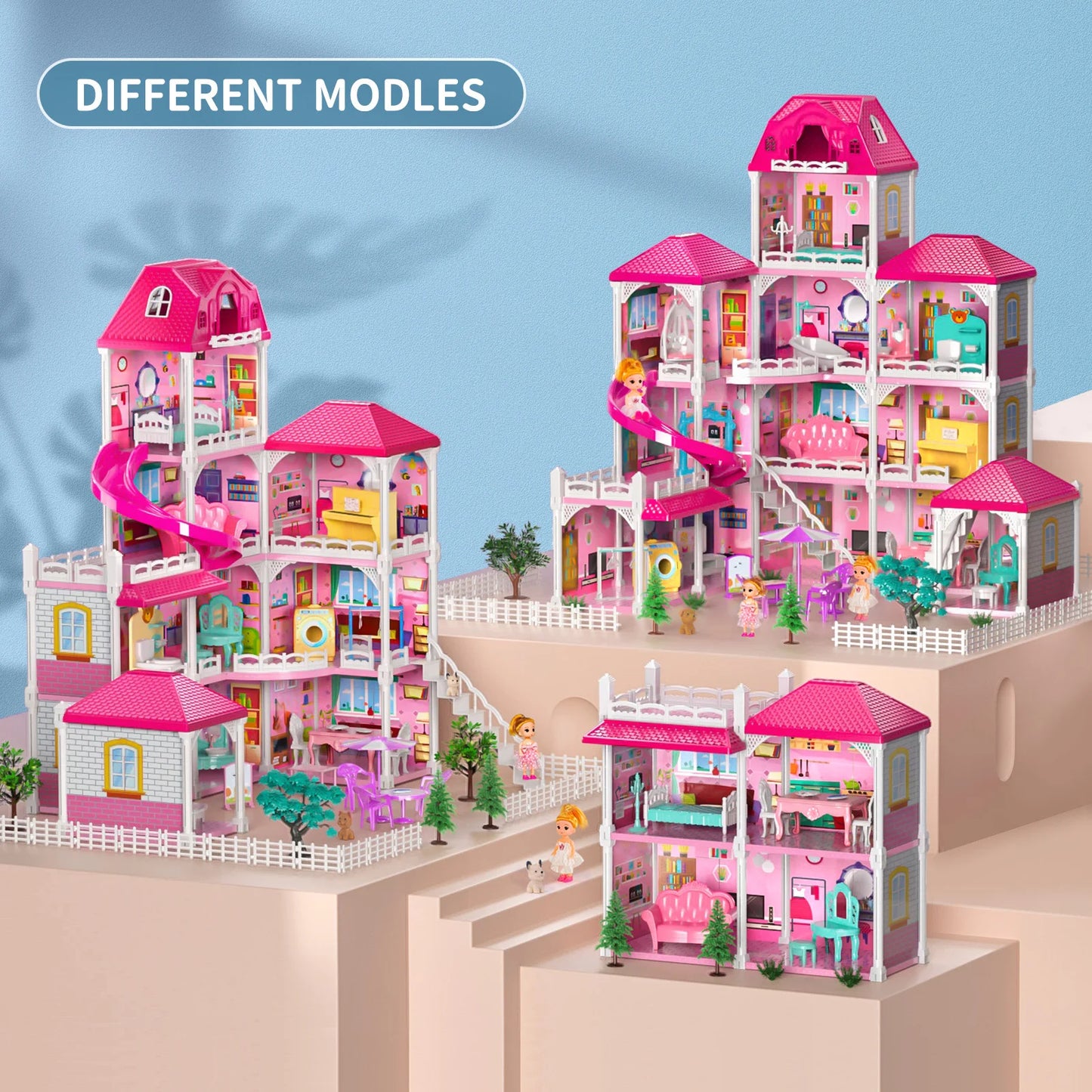 Pretend Play Villa Doll House for Kids Ages 3 to 8 with 12 Rooms 2 Dolls and Accessories Ideal Birthday Gift for Girls
