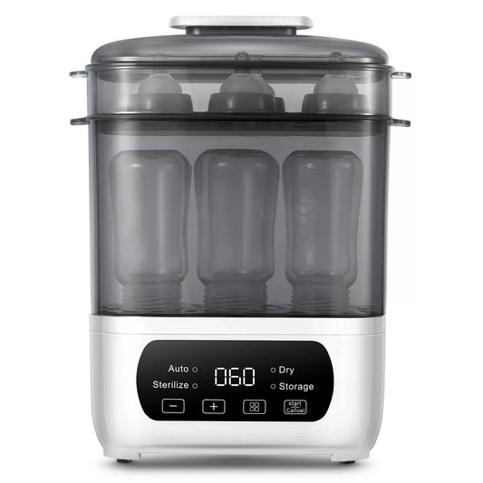 Tieasy 4 in 1 Electric LED Touch Screen Multi Function Gray Baby Bottle Sterilizer Dryer BBS001