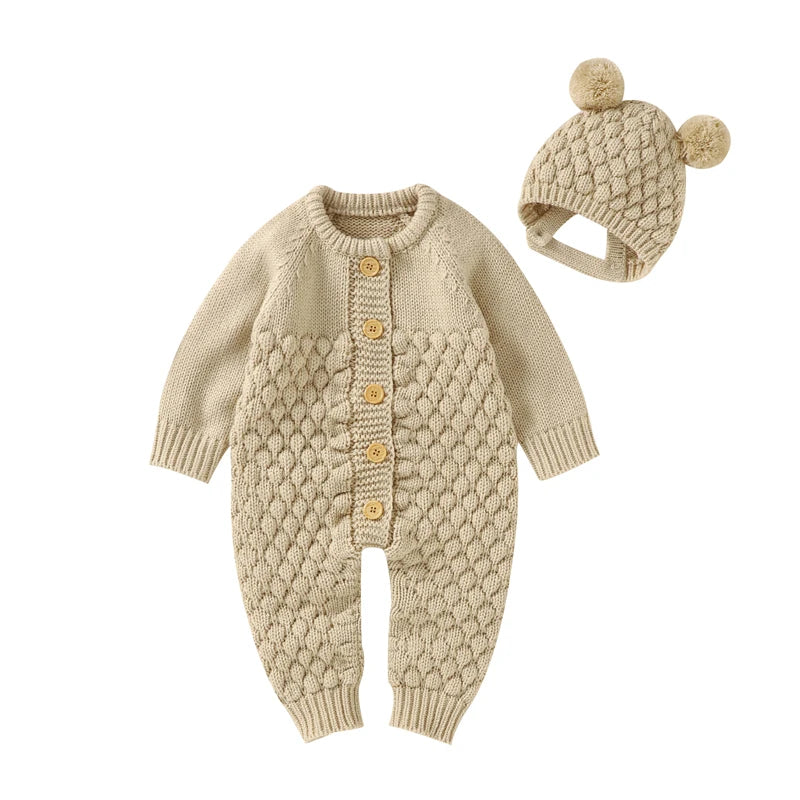 Unisex Newborn Baby Knitted Rompers for Autumn Winter