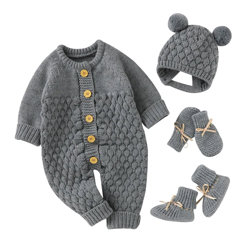 Unisex Newborn Baby Knitted Rompers for Autumn Winter