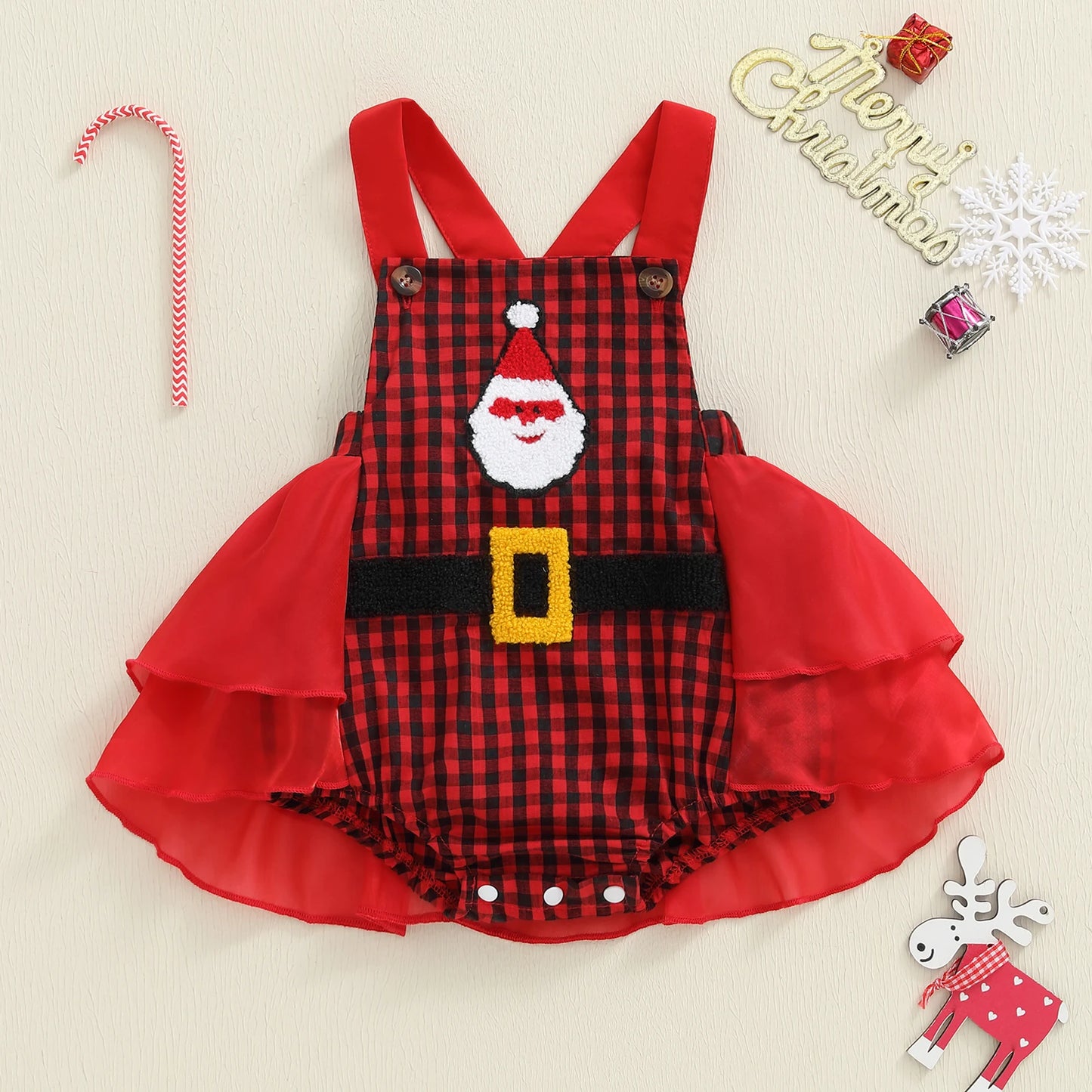 Christmas Reindeer Knit Baby Romper With Pom Pom Hat Set Unisex Newborn