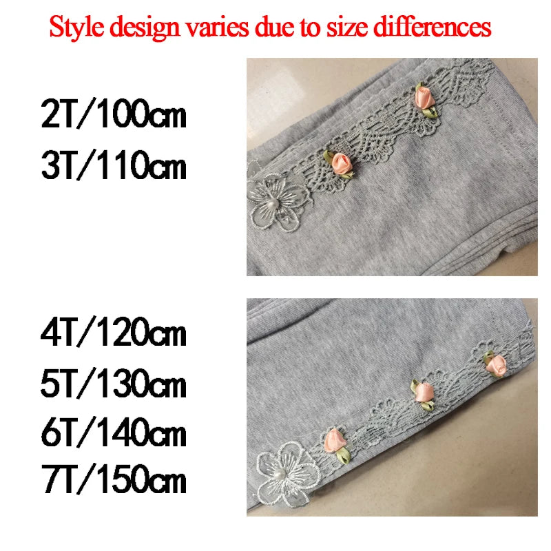 Spring Girls Cotton Leggings Cartoon Pattern Skinny Pants