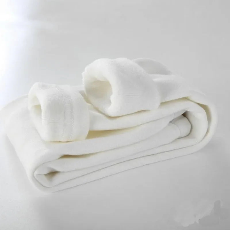 Velvet Dot Leggings For Girls Winter Cotton Stretch Elastic Waist Slim Pants