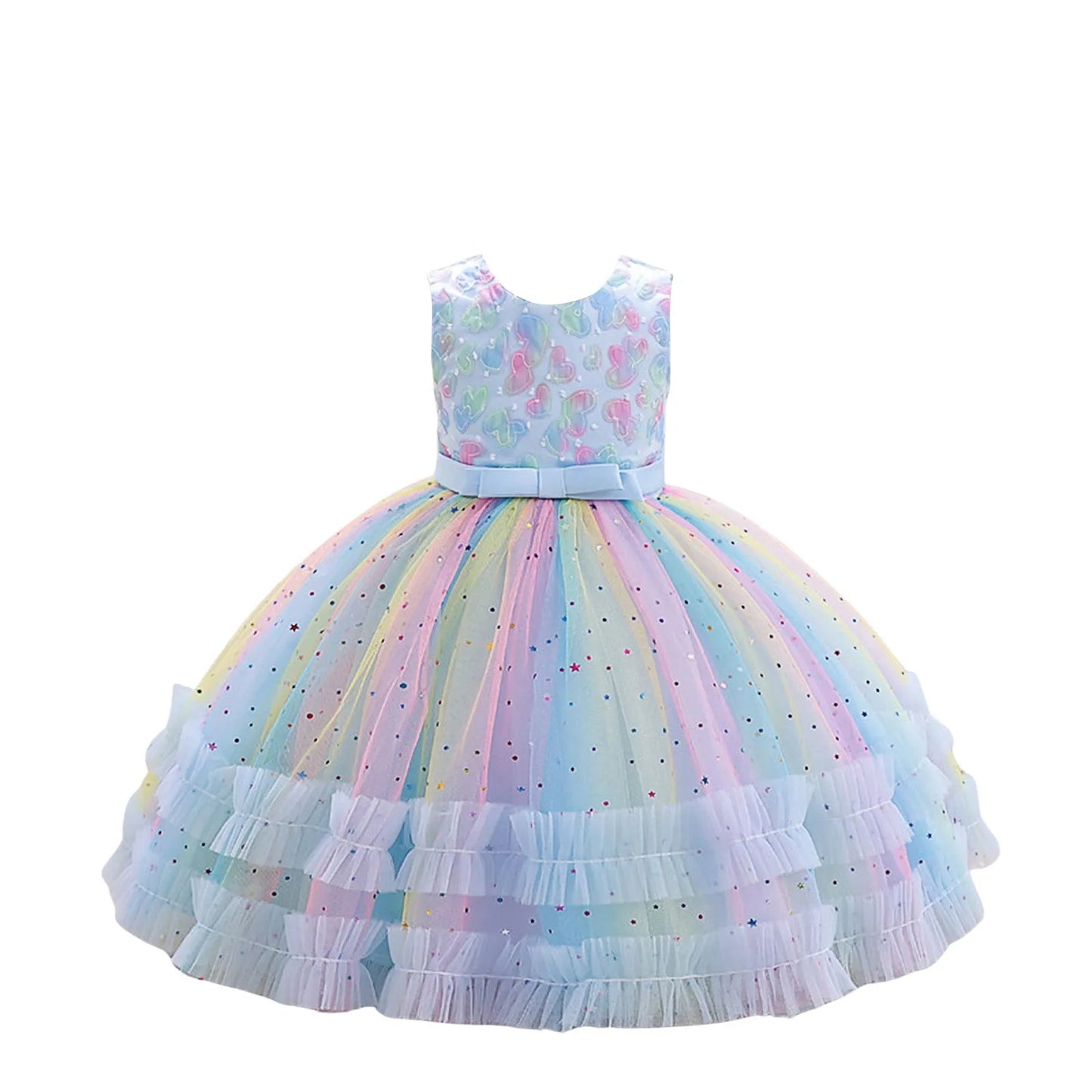 Girls Summer Dress Cartoon Animal Mermaid Butterfly Rainbow Sleeveless Pongee