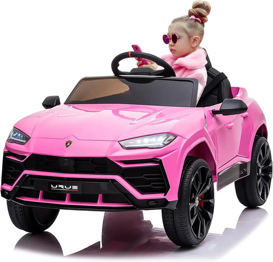 Electric Car for Kids 12V Licensed Ride On Car with Remote Control Max Speed 2.5Mph LED Lights Music Player Lockable Doors