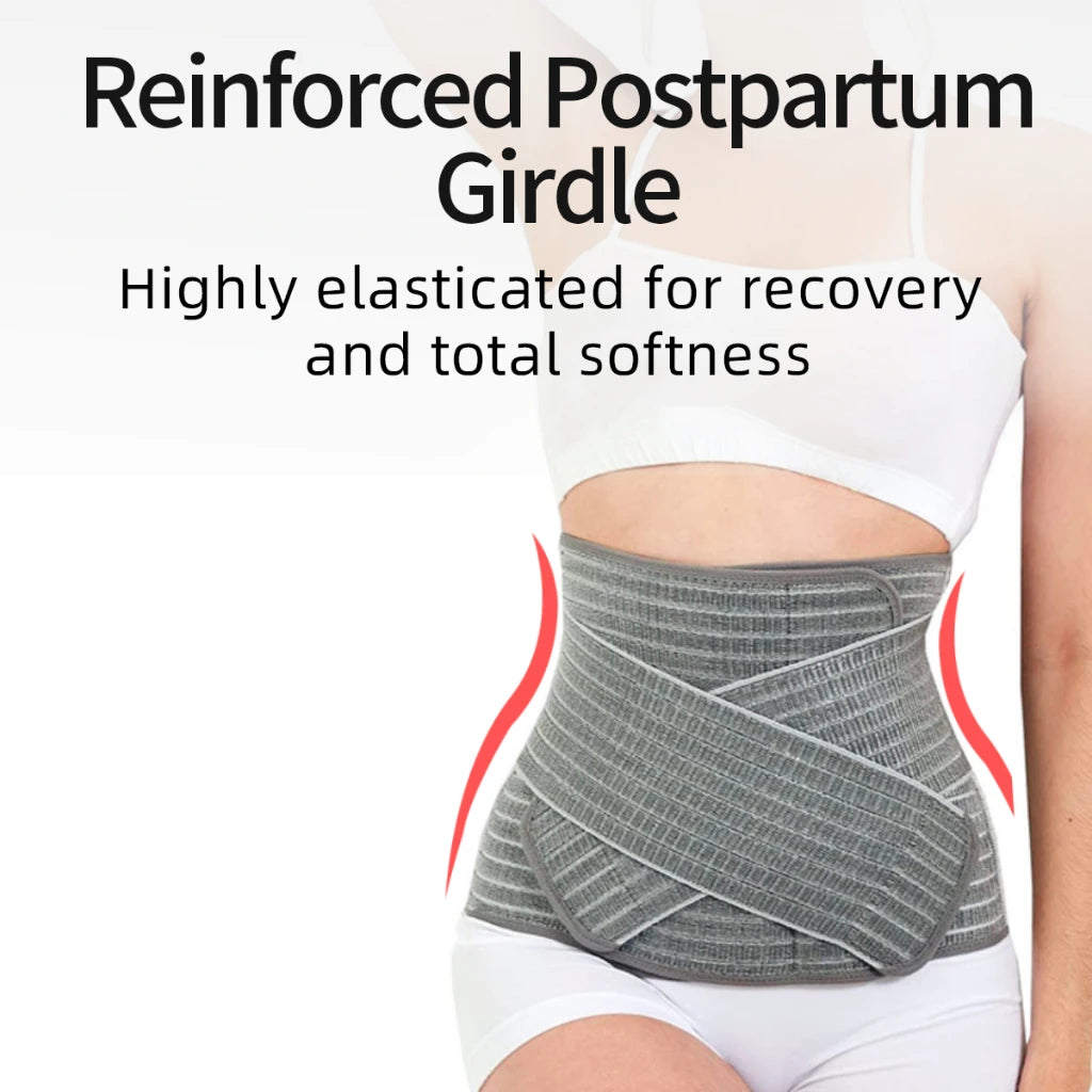 Sunveno Postpartum Belly Band Girdle Adjustable Belly Wrap C Section Recovery Binder Abdominal Support