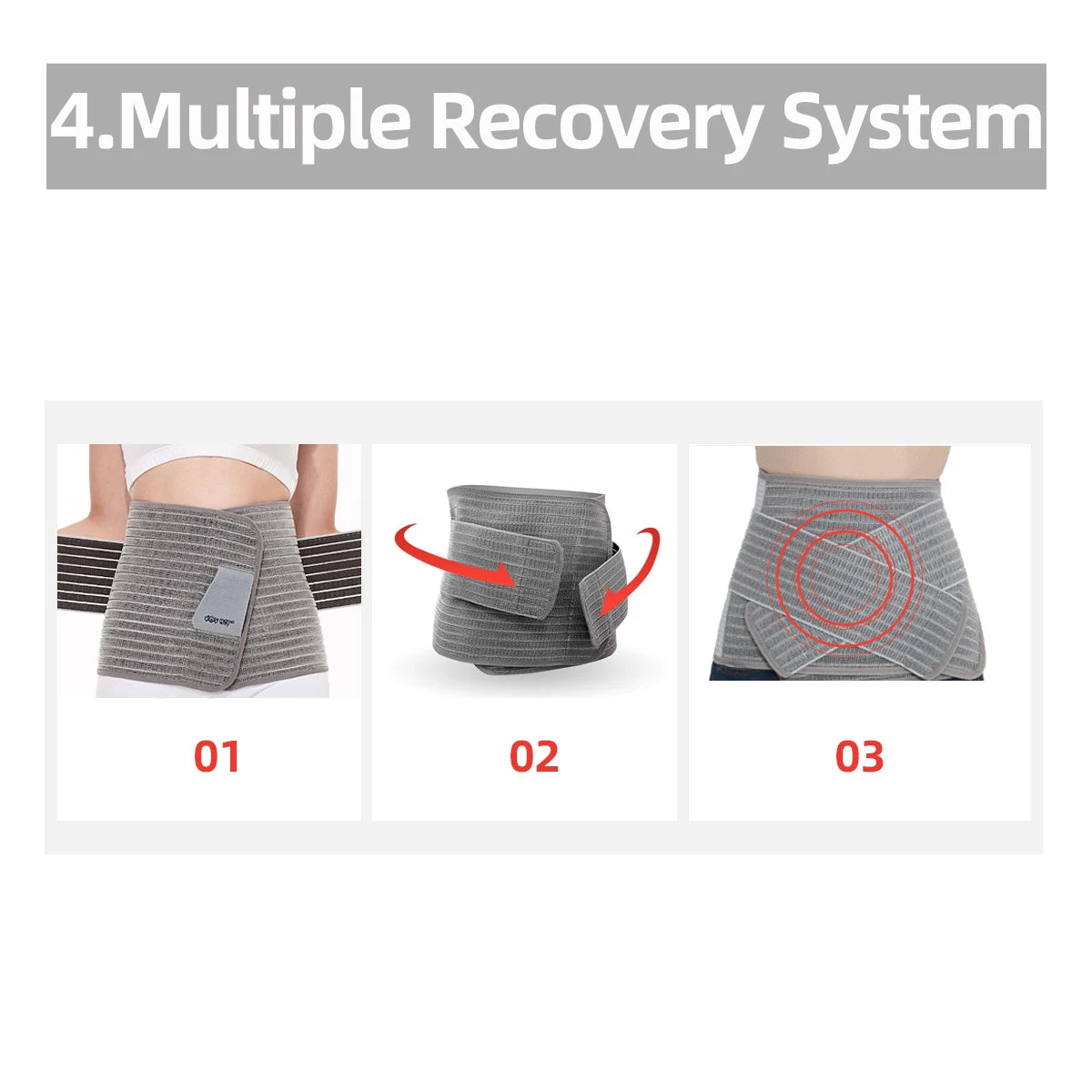 Sunveno Postpartum Belly Band Girdle Adjustable Belly Wrap C Section Recovery Binder Abdominal Support