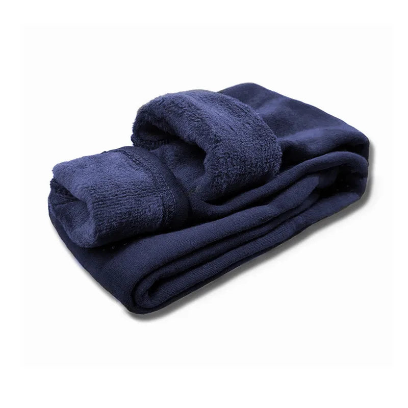 Velvet Dot Leggings For Girls Winter Cotton Stretch Elastic Waist Slim Pants