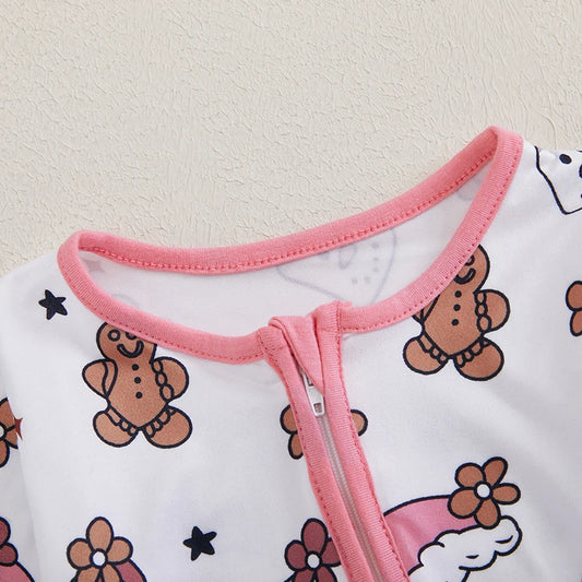 Santa Claus Print Long Sleeve Baby Romper Christmas Outfit