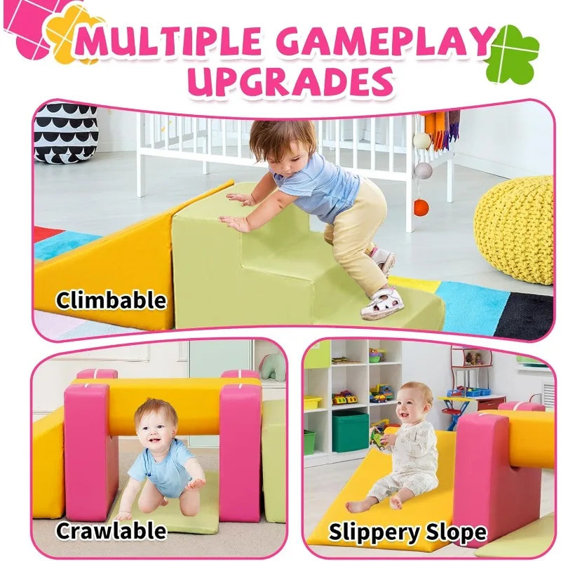 Soft Play Climbing Blocks for Toddlers 6 or 7 Piece Foam Set for Children's Room Baby Climbing Toys