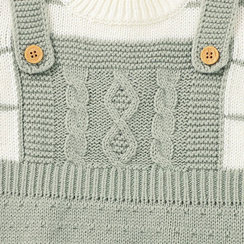 Unisex Newborn Toddler Knitted Bodysuits Long Sleeve Onesie Winter Spring