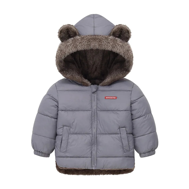 Hooded Baby Winter Jacket for Boys and Girls Cotton Padded Coat