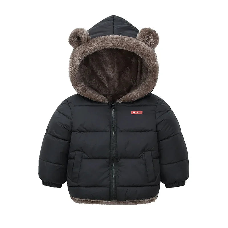 Hooded Baby Winter Jacket for Boys and Girls Cotton Padded Coat