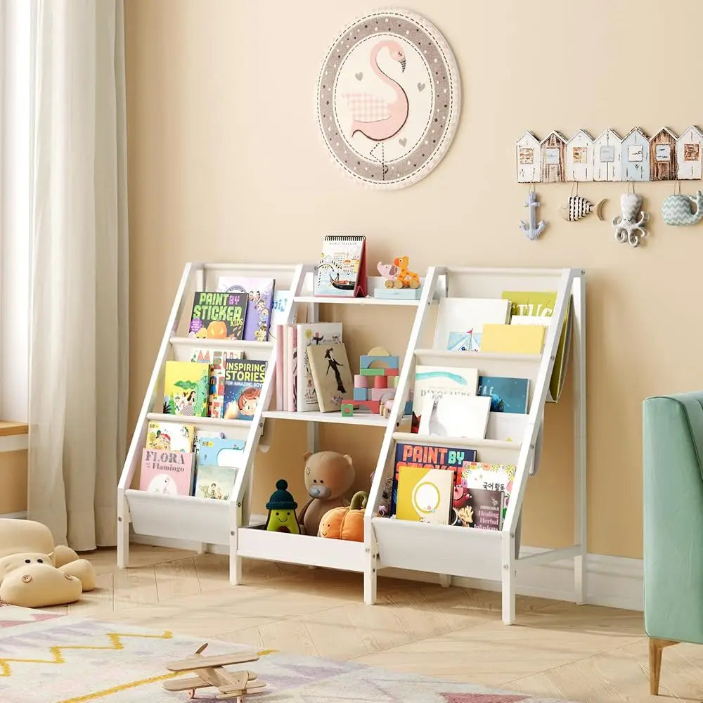 Kids Bookshelf And Toy Organizer 3 Tier Bookshelf For Kids Sturdy Kids Bookcase With Storage Toddler Book Shelf For Kids