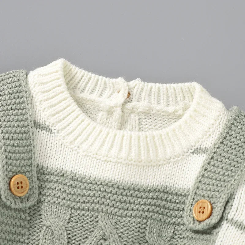 Unisex Newborn Toddler Knitted Bodysuits Long Sleeve Onesie Winter Spring