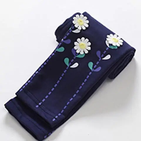 Spring Girls Cotton Leggings Cartoon Pattern Skinny Pants