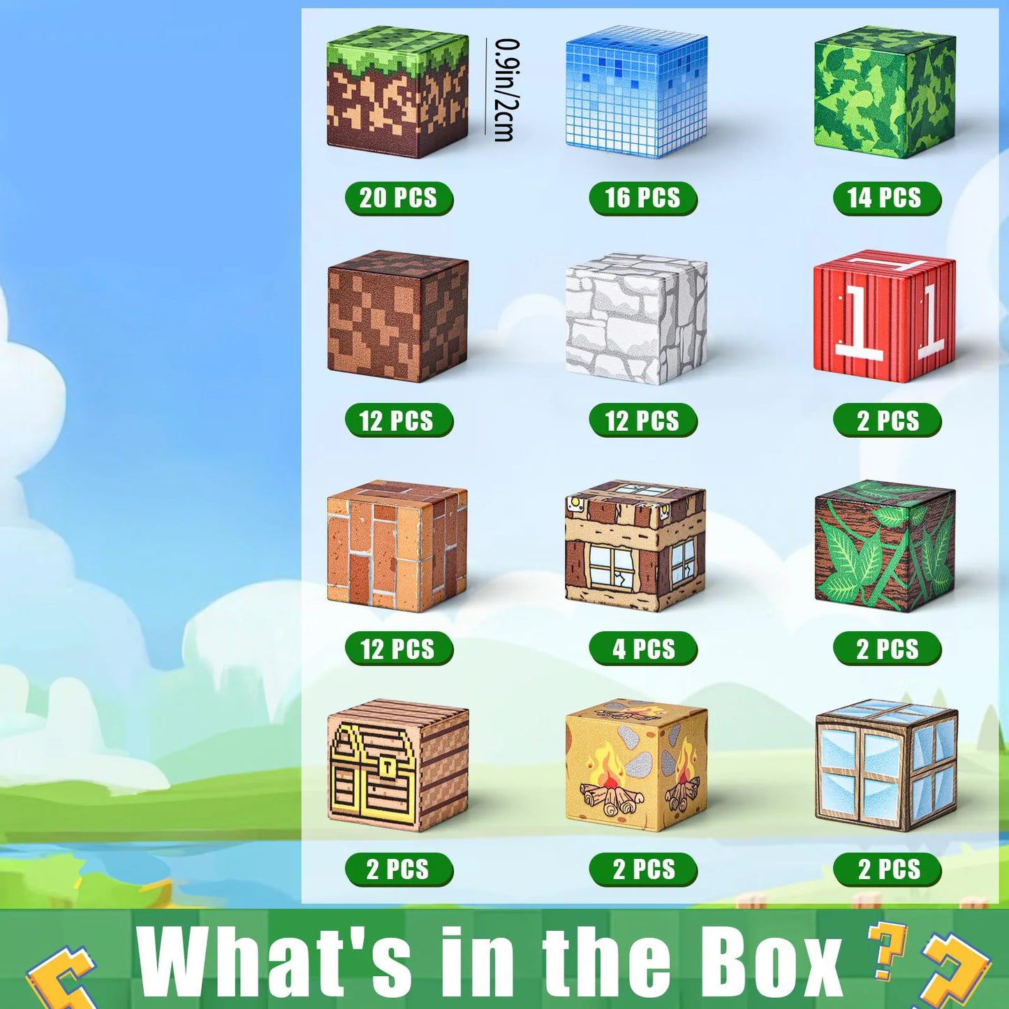 100 Piece Magnetic Block Forest Hut Toy Set For Kids 3 Up