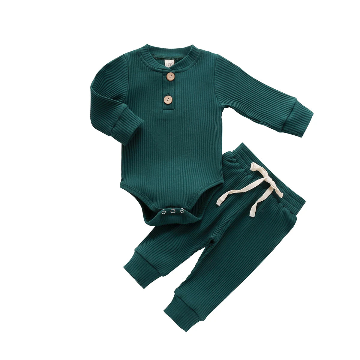 Unisex Newborn 2 Piece Long Sleeve Bodysuit And Elastic Pants Set Spring Autumn