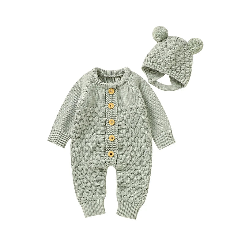 Unisex Newborn Baby Knitted Rompers for Autumn Winter