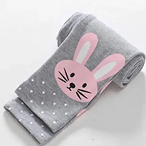 Spring Girls Cotton Leggings Cartoon Pattern Skinny Pants